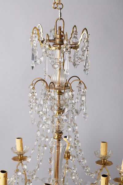 Late 19th Century French Gothic Revival Gilt Bronze & Crystal Chandelier