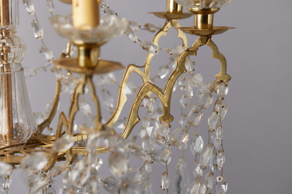 Late 19th Century French Gothic Revival Gilt Bronze & Crystal Chandelier