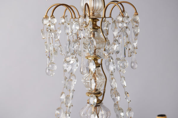 Late 19th Century French Gothic Revival Gilt Bronze & Crystal Chandelier