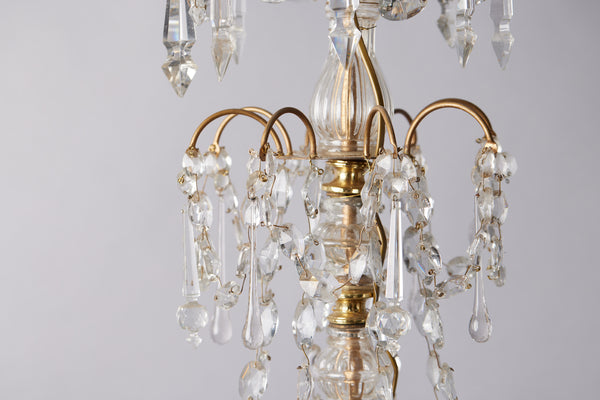 Late 19th Century French Gothic Revival Gilt Bronze & Crystal Chandelier