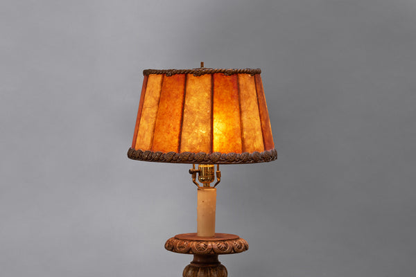 Mica Fluted Lampshade in Two-Tones with Gilt Gesso Border