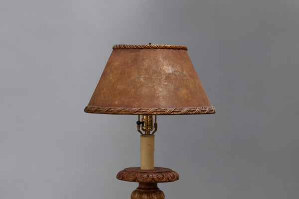 Deco Mica Lampshade with Gilt Gesso Border
