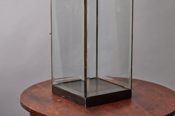 Large Ring Top Beveled Glass Lantern