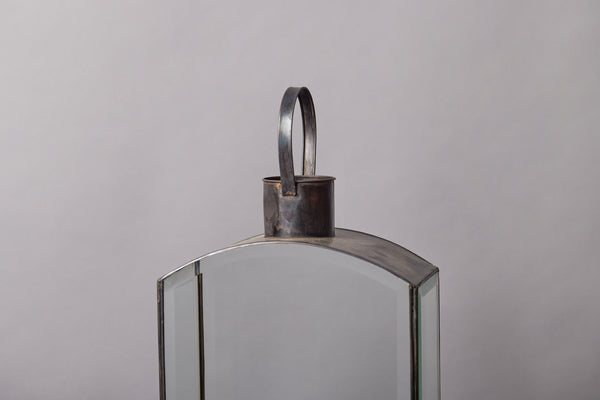 Domed Top Large Beveled Glass & Tin Lantern