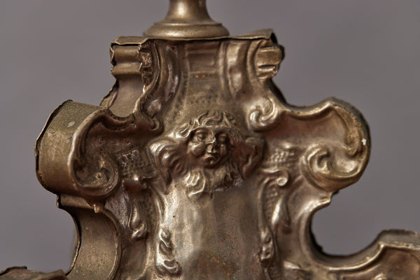 Pair Italian 17th Century Repousse Pricket Sticks