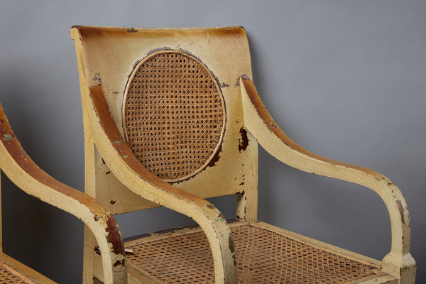 Set of Four Dutch Colonial Teak & Cane Chairs