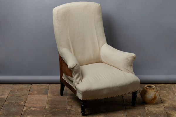 French Late 19th Century Upholstered Edwardian-Style Chair
