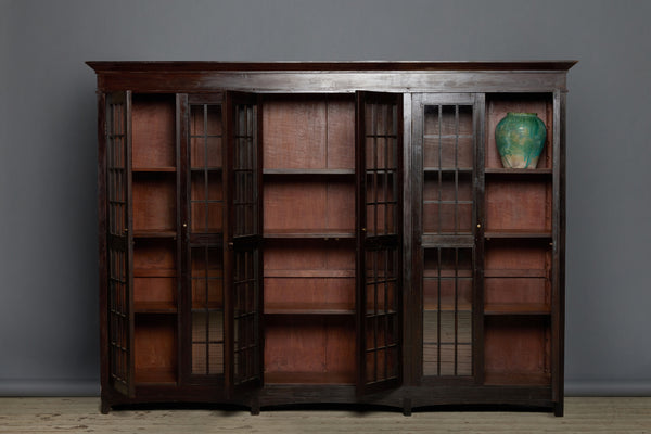 Art Deco Dutch Colonial 6 Door Library Cabinet from Jakarta with Adjustable Shelves