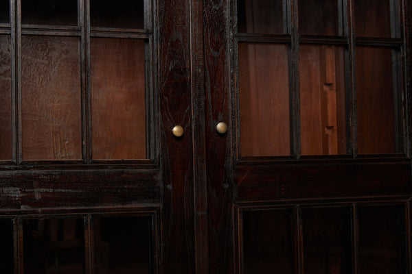 Art Deco Dutch Colonial 6 Door Library Cabinet from Jakarta with Adjustable Shelves