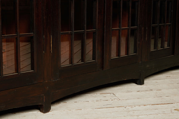 Art Deco Dutch Colonial 6 Door Library Cabinet from Jakarta with Adjustable Shelves