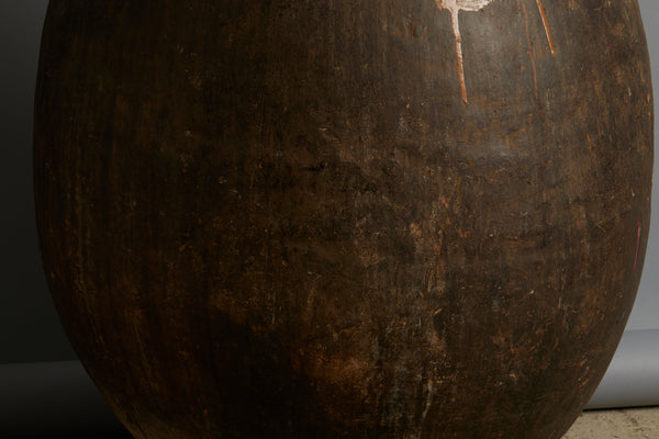Large Portuguese Terra Cotta Oil Jar with Markings