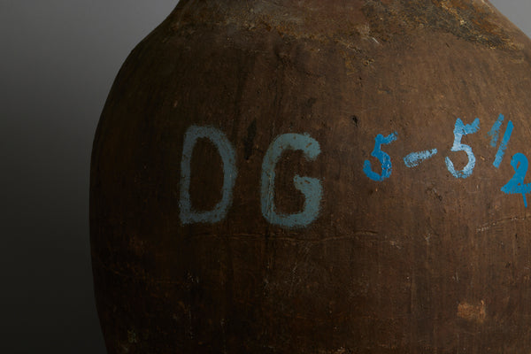 19th Century Portuguese Terra Cotta Oil Jar with Markings