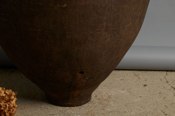 19th Century Portuguese Terra Cotta Oil Jar with Markings