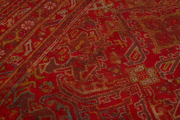 Large Paprika Coloured Squarish Central Asian Carpet with Turkoman Pattern .............. (10'6'' x 12'2'')