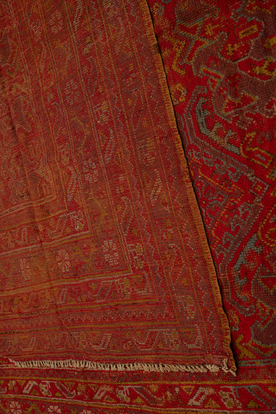 Large Paprika Coloured Squarish Central Asian Carpet with Turkoman Pattern .............. (10'6'' x 12'2'')