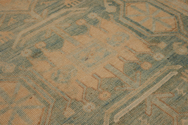 Pale Anatolian Runner with Repeating Medallions in Soft French Blue & Peach ................ (2' 8'' x 14' 7'')