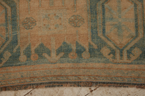 Pale Anatolian Runner with Repeating Medallions in Soft French Blue & Peach ................ (2' 8'' x 14' 7'')