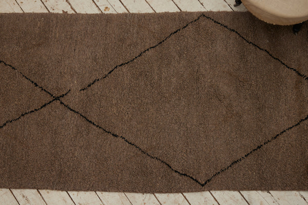 Natural Grey Beni Ourain with Dark Block Diamond Motif ................ (3' 9'' x 12' 9'')