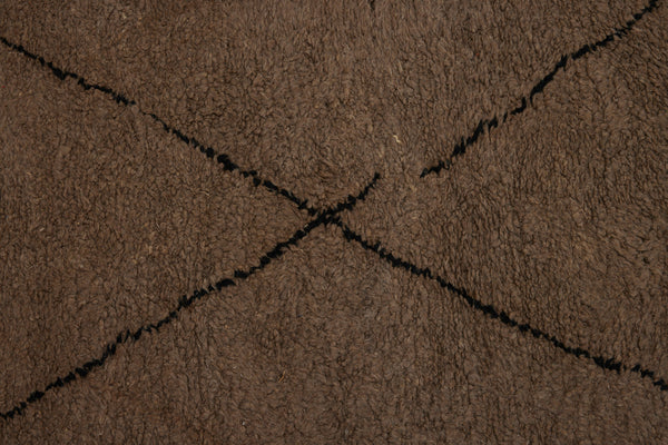 Natural Grey Beni Ourain with Dark Block Diamond Motif ................ (3' 9'' x 12' 9'')