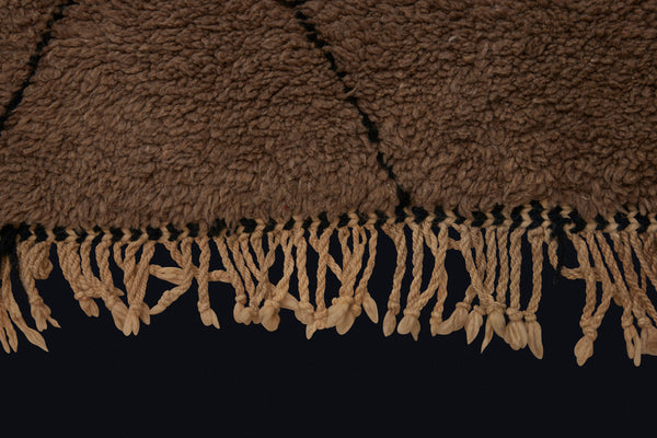 Natural Grey Beni Ourain with Dark Block Diamond Motif ................ (3' 9'' x 12' 9'')