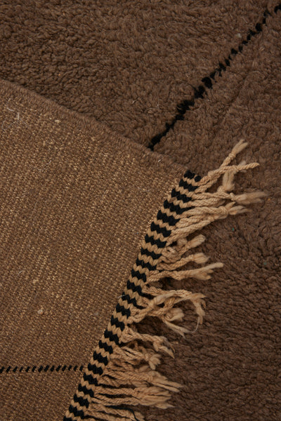 Natural Grey Beni Ourain with Dark Block Diamond Motif ................ (3' 9'' x 12' 9'')