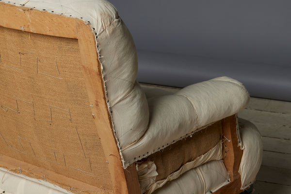 French Late Nineteenth Century Tufted Rolled Arm Chair