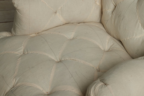 French Late Nineteenth Century Tufted Rolled Arm Chair