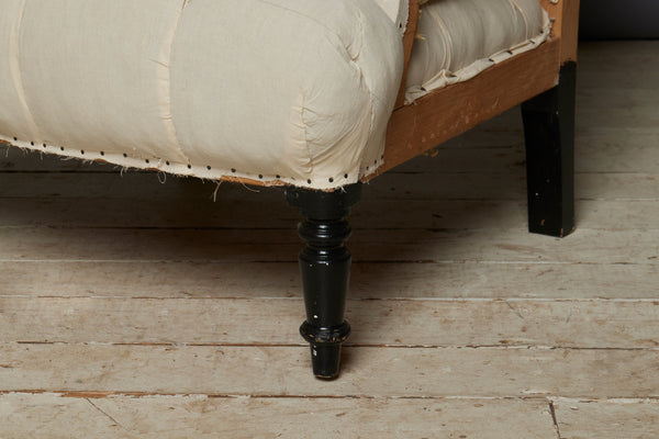 French Late Nineteenth Century Tufted Rolled Arm Chair