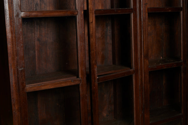 19th Century Four Door Teak Glass Fronted Bibliotheque Cabinet