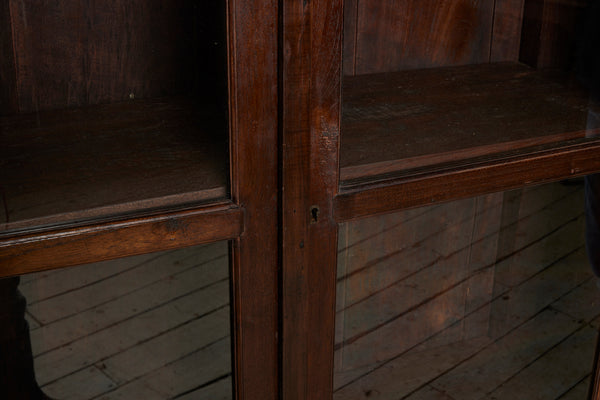 19th Century Four Door Teak Glass Fronted Bibliotheque Cabinet