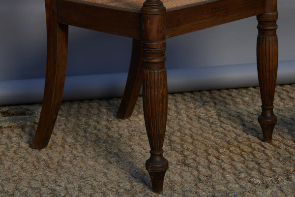 Set of 4 Teak & Rattan Raffles Chairs