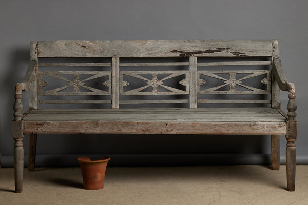 Deep Seated Dutch Colonial Teak Bench From Java