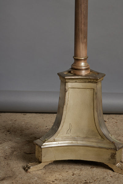 Silver Plated Spanish Adjustable Floor Lamp with Corinthian Capitol