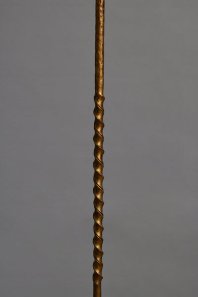 Simple Gilt Iron Spanish Floor Lamp with a Twisted Base