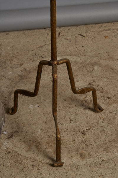 Simple Gilt Iron Spanish Floor Lamp with a Twisted Base