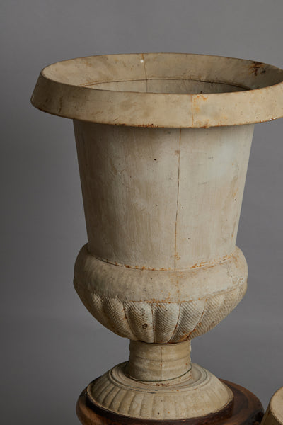 Pair of French Zinc Medici Urns