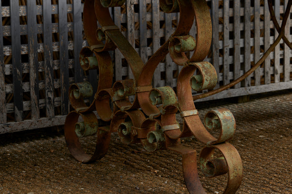 Late 19th Century Italian Dining Table with a Verdigris Base & Rouge Mélange Marble Top