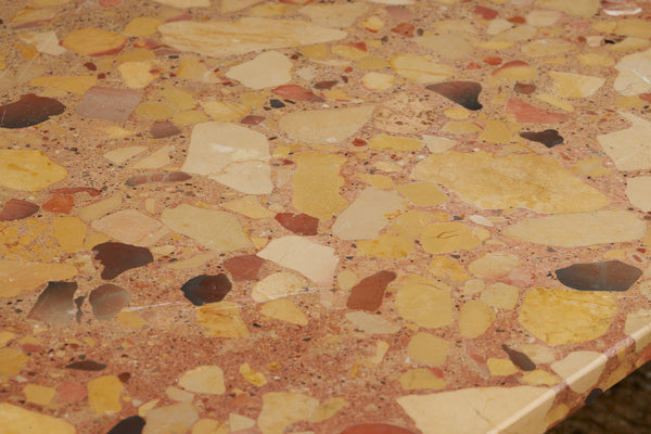 Late 19th Century Italian Dining Table with a Verdigris Base & Rouge Mélange Marble Top