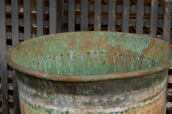 Late 19th Century French Industrial Cooking Vessel on Iron Stand