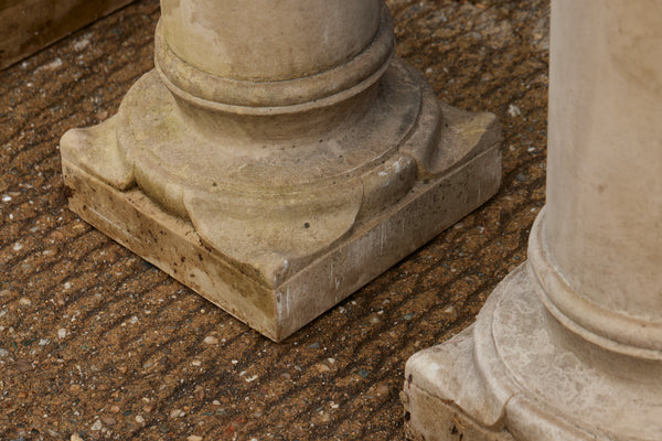 Set of Four Cast Fiberglass Neoclassical French Columns with Stylized Corinthian Capitals
