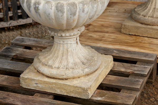 Pair of Mid-Century Monumental Portuguese Cast Cement Estate Campagna Urns