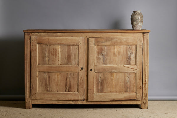 Late 18th Century Walnut Two Door Cabinet with Simple Reeded Pilaster Corners