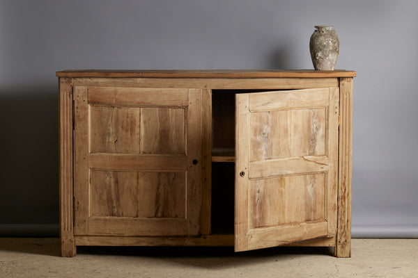 Late 18th Century Walnut Two Door Cabinet with Simple Reeded Pilaster Corners