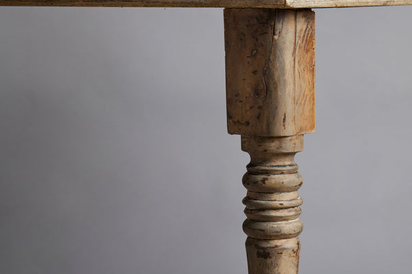 Pair of 19th Century French Demilune Painted Oak Console Tables