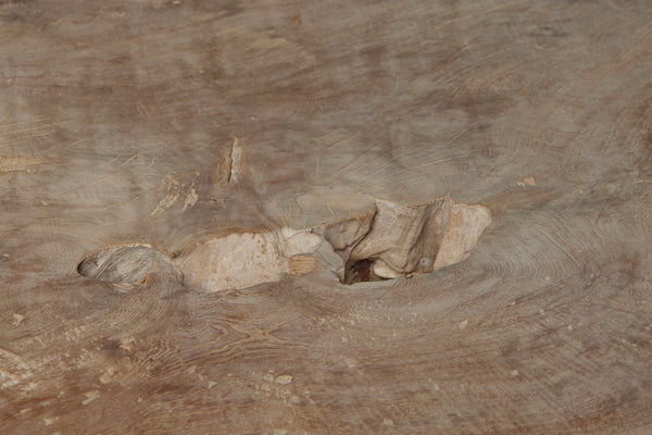 Primitive Single Board Top Round Table from Java