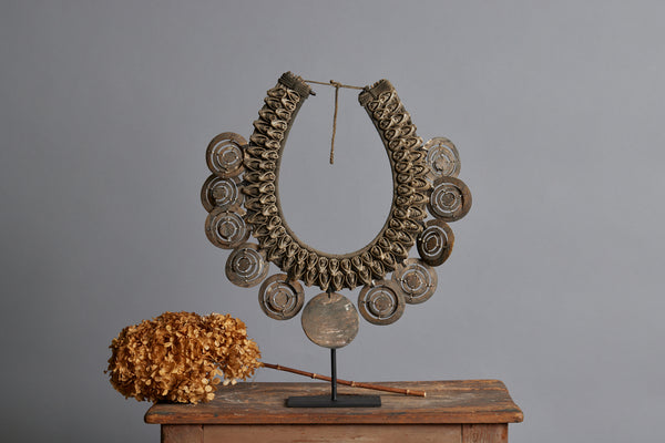 Cut Shell Open Mounted Ceremonial Necklace from Papua New Guinea