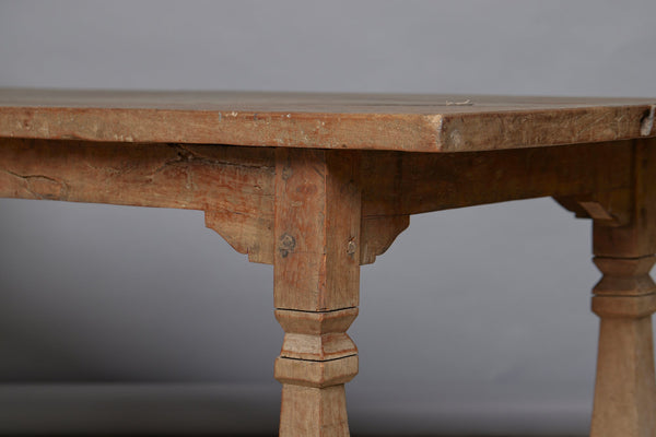 Arts and Crafts Thick Two Board Top Dutch Colonial Teak Dining table from Jakarta