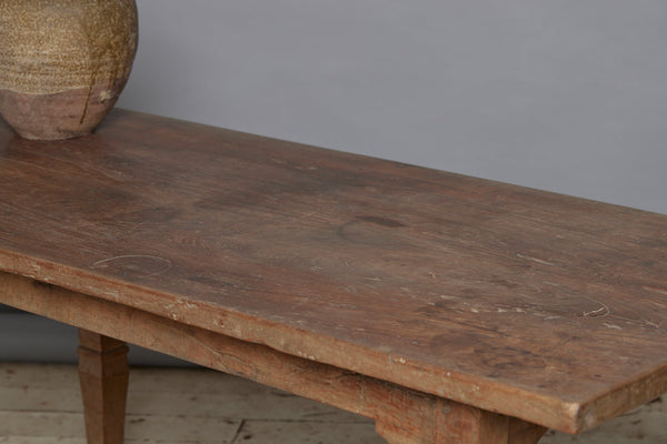 Arts and Crafts Thick Two Board Top Dutch Colonial Teak Dining table from Jakarta