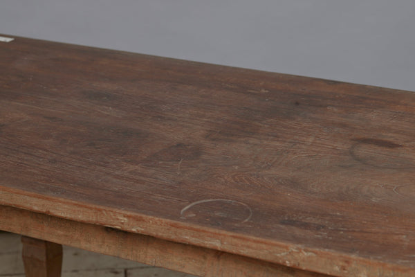 Arts and Crafts Thick Two Board Top Dutch Colonial Teak Dining table from Jakarta