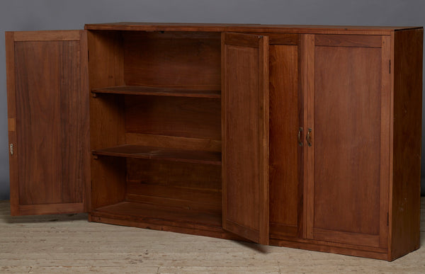 Mid Century Modern Four Door Simple Teak Cabinet